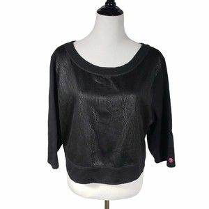 Sophie Theallet for Livi Active Plus Size 18/20 Black Pullover Crop Sweatshirt